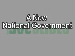 A New National Government