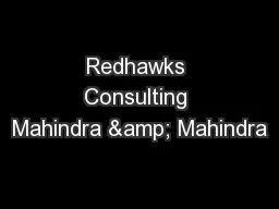Redhawks Consulting Mahindra & Mahindra