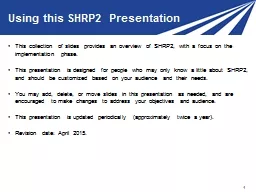 Using this SHRP2 Presentation