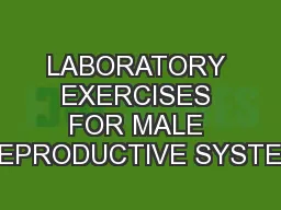 LABORATORY EXERCISES FOR MALE REPRODUCTIVE SYSTEM