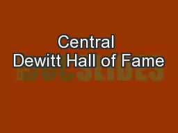 Central Dewitt Hall of Fame