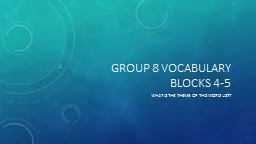 Group 8 vocabulary Blocks
