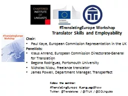 # TranslatingEurope  Workshop