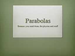 Parabolas Because you need them, for physics and stuff