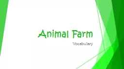 Animal Farm Vocabulary  Vocabulary Sections