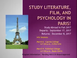 Study Literature, Film, and Psychology in Paris!