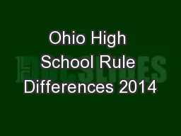 Ohio High School Rule Differences 2014