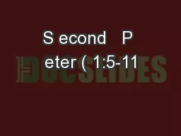 S econd   P eter ( 1:5-11