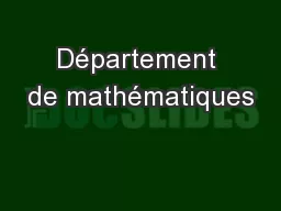 Département de mathématiques