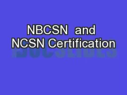 NBCSN  and NCSN Certification