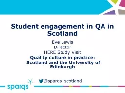 Student engagement in QA in Scotland