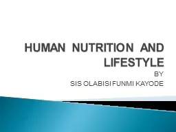 HUMAN NUTRITION AND LIFESTYLE