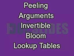 Peeling Arguments Invertible Bloom Lookup Tables