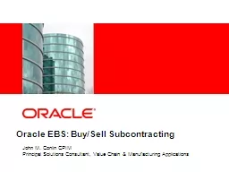Oracle EBS: Buy/Sell Subcontracting