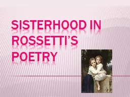 Sisterhood In Rossetti’s Poetry