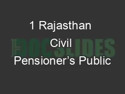 1 Rajasthan Civil Pensioner’s Public