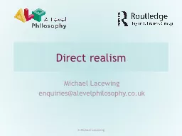 Direct realism Michael Lacewing