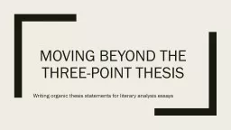 Moving Beyond the Three-point Thesis
