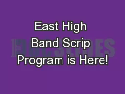 East High Band Scrip Program is Here!