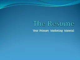 The Resume Your Primary Marketing