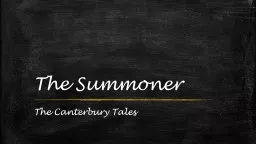 The Summoner The Canterbury Tales