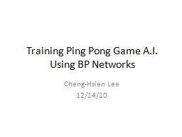 Training Ping Pong Game A.I. Using BP Networks