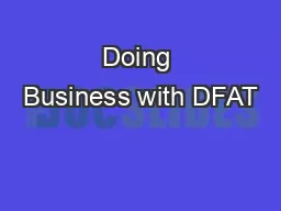 Doing Business with DFAT