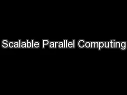 Scalable Parallel Computing