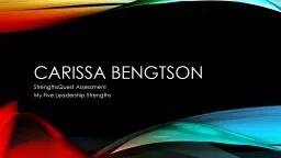 Carissa Bengtson StrengthsQuest