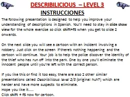 DESCRIBILICIOUS – LEVEL