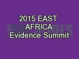 2015 EAST AFRICA Evidence Summit