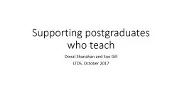 Supporting postgraduates who teach