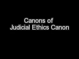 Canons of Judicial Ethics Canon