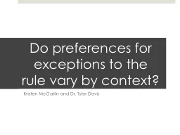 Do preferences for exceptions to the rule vary by context?