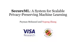 SecureML : A System for Scalable