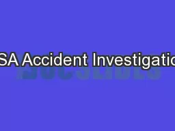 HSA Accident Investigation