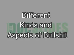 Different Kinds and Aspects of Bullshit