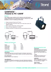 STRAND LIGHTING DATA SHEETS CANTATA Fresnel  PC W Feat