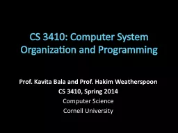 I/O Prof. Hakim Weatherspoon