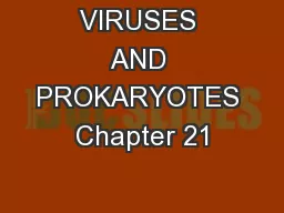 VIRUSES AND PROKARYOTES Chapter 21