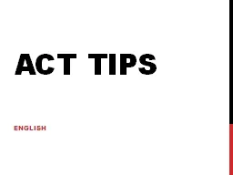 ACT Tips English English