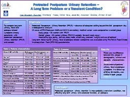 Protracted  Postpartum Urinary Retention