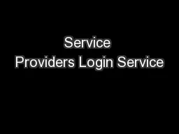 Service Providers Login Service