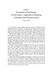 Chapter  nvestigative Psychology David Canter s pproac