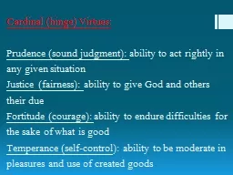 Cardinal (hinge) Virtues