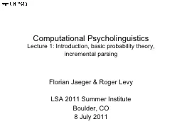 Computational Psycholinguistics