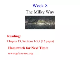 Week 8 The Milky Way Reading: