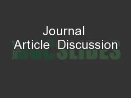 Journal Article  Discussion
