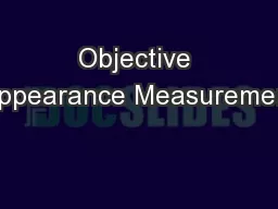 Objective Appearance Measurement