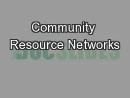 Community Resource Networks
